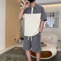 Cross-Border Summer Short-Sleeved T-Shirt Men's Lapel Polo Shirt Loose Casual Suit Youth Men's Wear Matching Set