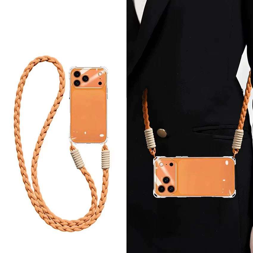 Crossbody Phone Case with Lanyard For iPhone 17Air 16 Pro Max 15 14 13  чехол на айфо Necklace Strap Cord Soft Cover