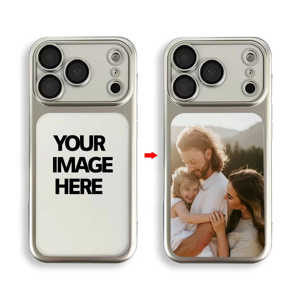 Luxury Matte Hard PC Ultra Slim Case for iPhone 17 Pro Max 16 15 14 13 Plating Camera Film Protector Customized couple photos