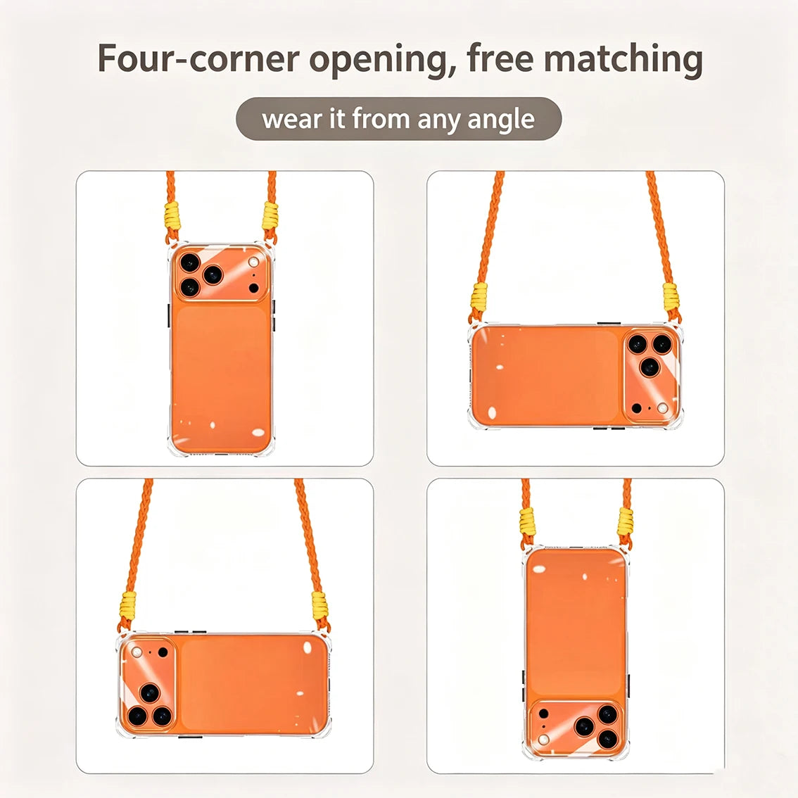 Crossbody Phone Case with Lanyard For iPhone 17Air 16 Pro Max 15 14 13  чехол на айфо Necklace Strap Cord Soft Cover