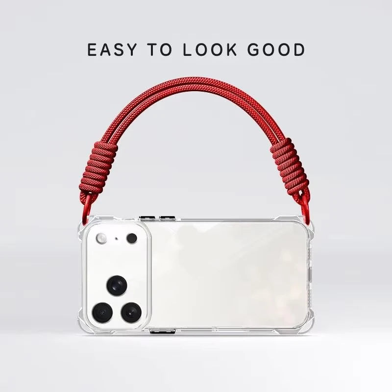 Crossbody Phone Case with Lanyard For iPhone 17Air 16 Pro Max 15 14 13  чехол на айфо Necklace Strap Cord Soft Cover