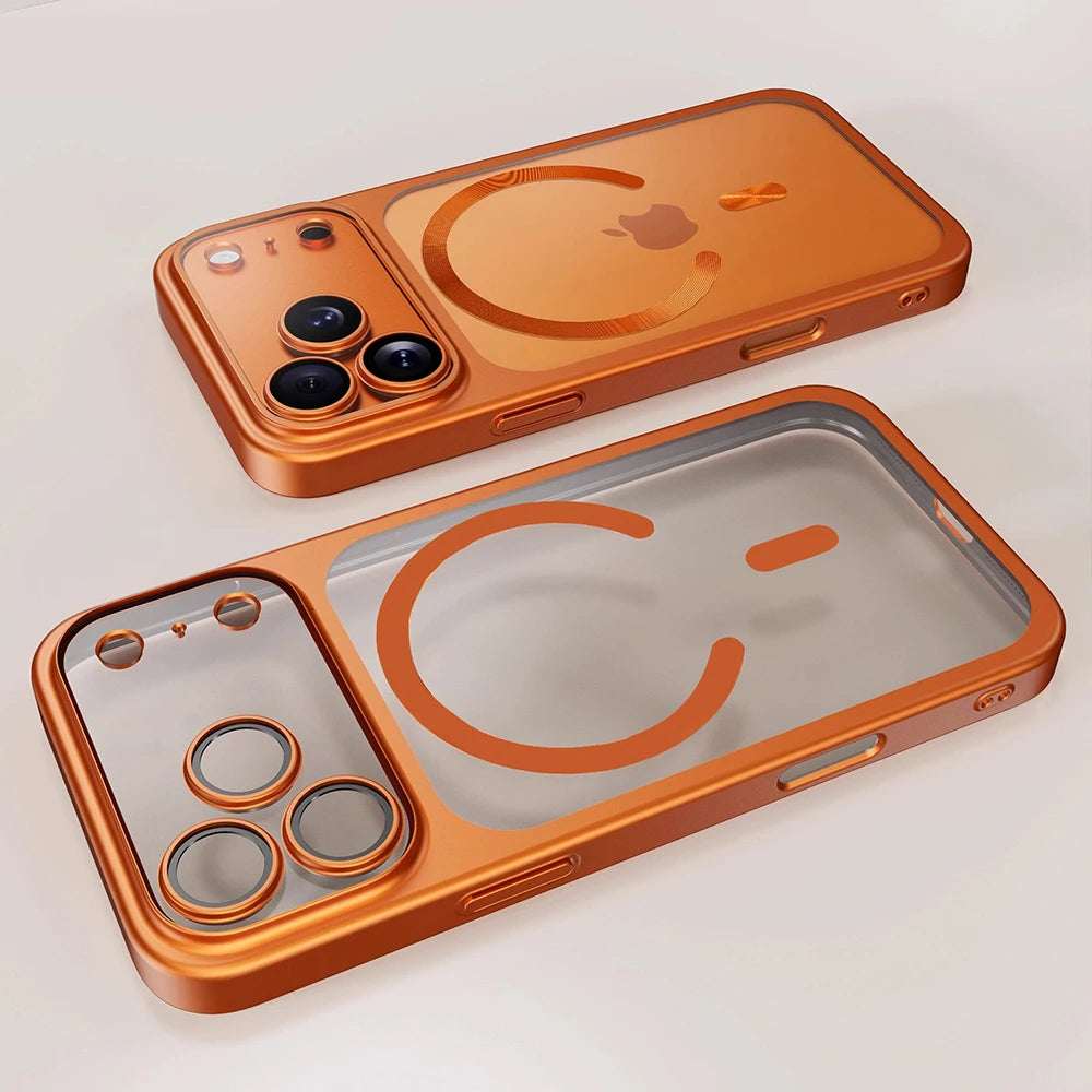 Luxury Plating Magnetic Phone Case For iPhone 17 16 Pro Max 17Pro For Magsafe Ultra Thin Hard Cover For iPhone17 15 Pro Max Case