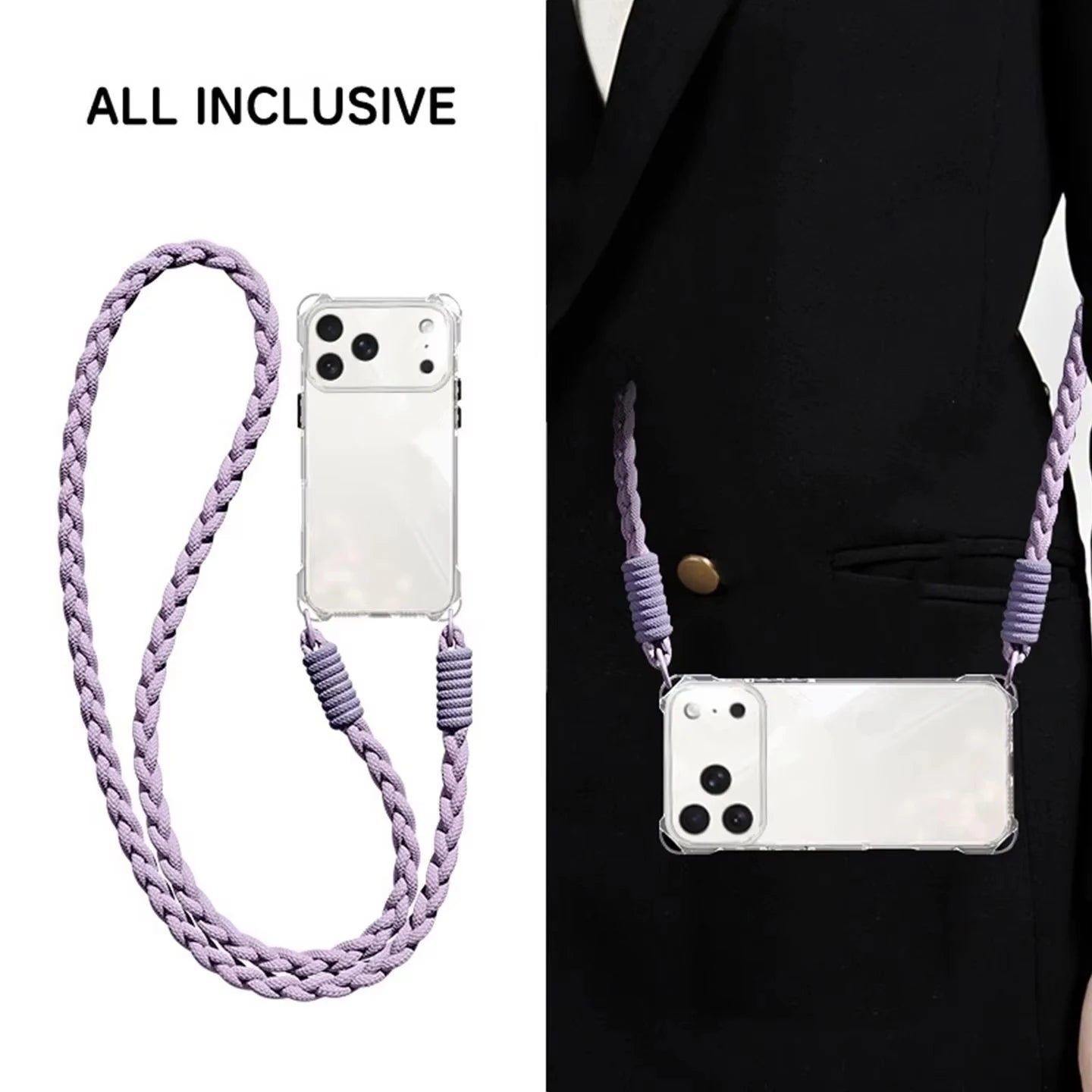 Crossbody Phone Case with Lanyard For iPhone 17Air 16 Pro Max 15 14 13  чехол на айфо Necklace Strap Cord Soft Cover