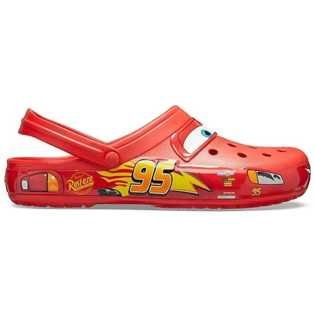 Lightning Mcqueen Outdoor Beach Holey Shoes Cartoon Slippers Men Sandals Casual Ankle-Wrap Eva Car Flip Flops Shoes