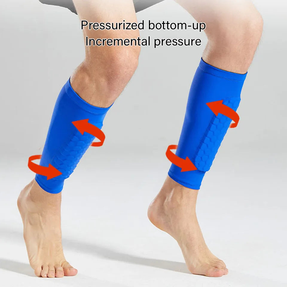 Loogdeel 1Pcs Honeycomb Calf Socks Men Football Anti-collision Anti Slip Fixed Legging Covers Foot Guard Leg Protection Sleeves