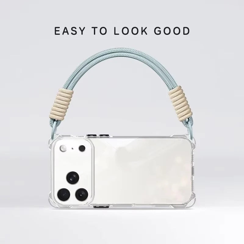 Crossbody Phone Case with Lanyard For iPhone 17Air 16 Pro Max 15 14 13  чехол на айфо Necklace Strap Cord Soft Cover