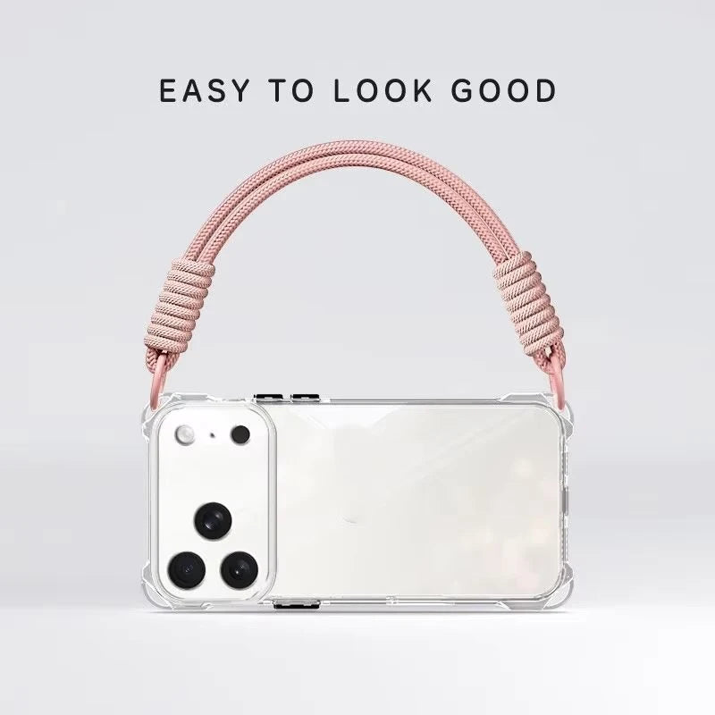 Crossbody Phone Case with Lanyard For iPhone 17Air 16 Pro Max 15 14 13  чехол на айфо Necklace Strap Cord Soft Cover