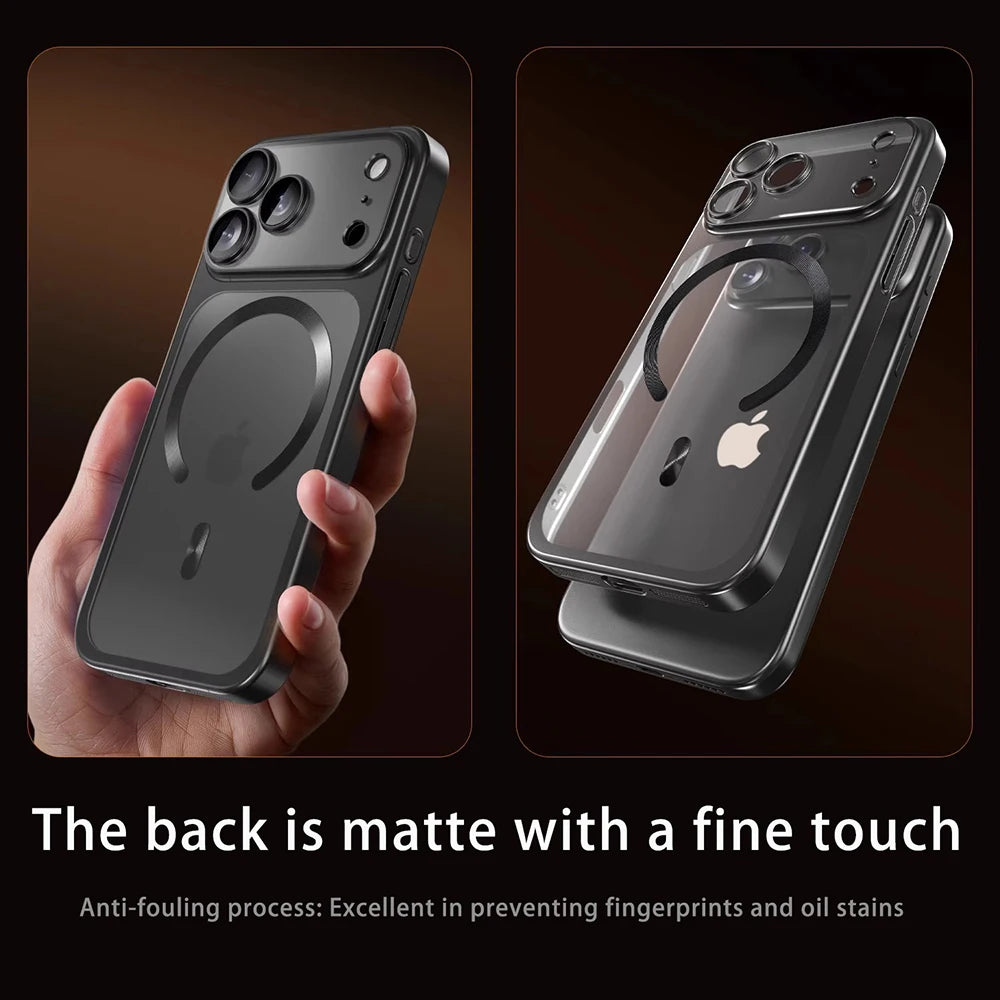 Luxury Plating Magnetic Phone Case For iPhone 17 16 Pro Max 17Pro For Magsafe Ultra Thin Hard Cover For iPhone17 15 Pro Max Case