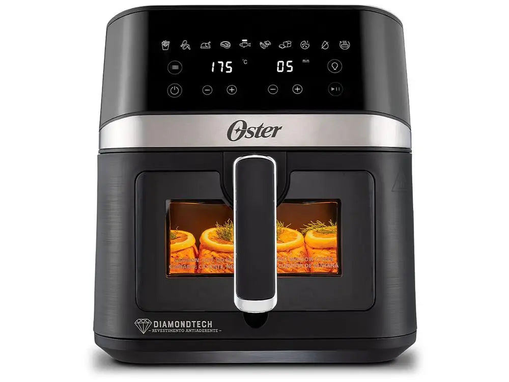 Oil Free Electric Fryer/Air Fryer Oster DiamondTech Black and Silver with Timer 6L - 110V
