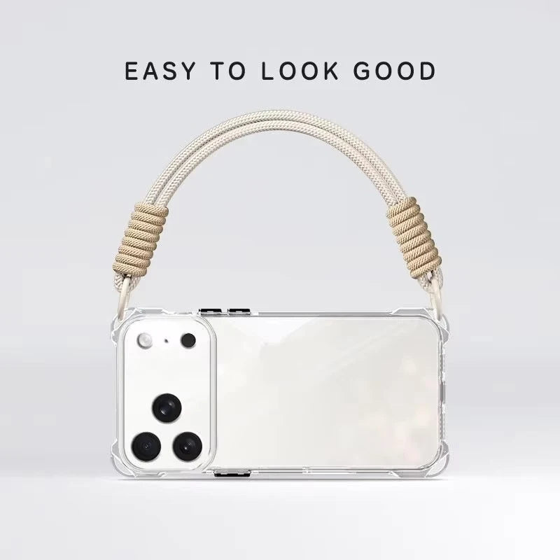 Crossbody Phone Case with Lanyard For iPhone 17Air 16 Pro Max 15 14 13  чехол на айфо Necklace Strap Cord Soft Cover