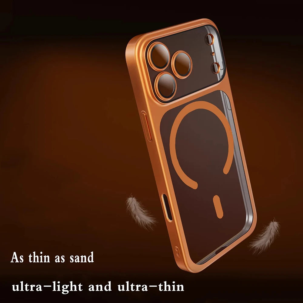 Luxury Plating Magnetic Phone Case For iPhone 17 16 Pro Max 17Pro For Magsafe Ultra Thin Hard Cover For iPhone17 15 Pro Max Case