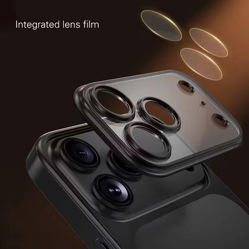 Luxury Matte Hard PC Ultra Slim Case for iPhone 17 Pro Max 16 15 14 13 Plating Camera Film Protector Customized couple photos